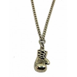 Silver Necklace with boxing glove pendant