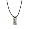 Collier cuir marron pendentif en argent