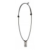 Collier cuir marron pendentif rectangulaire