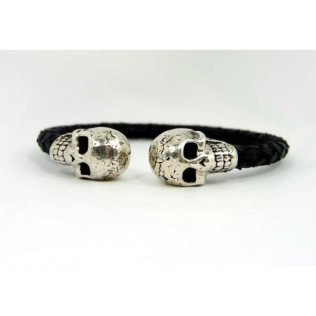 Skull Leather cuff Bracelet 