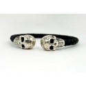 Skull Leather cuff Bracelet 