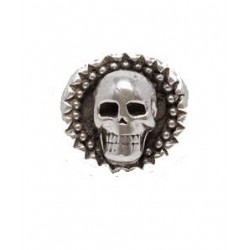 Silver plated skull ring