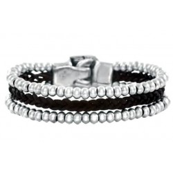 Silber Perlen Lederarmband