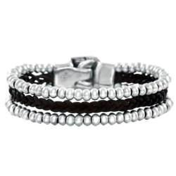 Mehrreihiges Silber Schlangen Gliederketten Armband