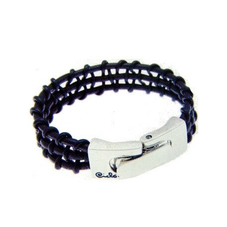 Bracelet en cuir marron tressé Bracelet en cuir marron tressé