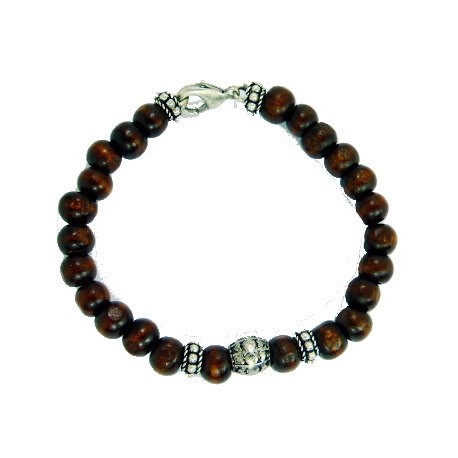 Pulsera con cuentas de madera marron
