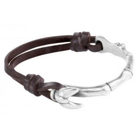 Leather bracelet fish tail clasp
