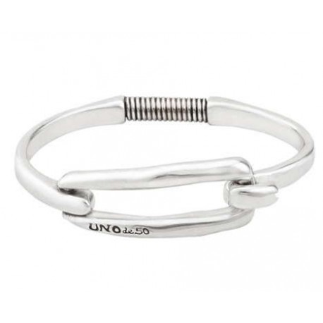 Pulsera plata con hebilla rectangular
