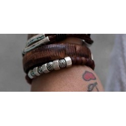 Ceramic beaded brown bracelet