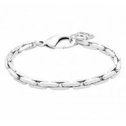 Silver curb link chain bracelet