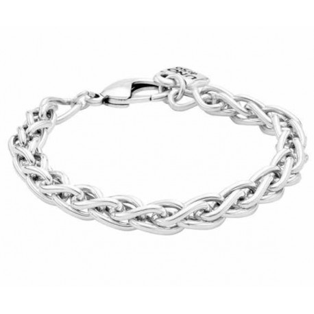 Twisted curb chain silver bracelet