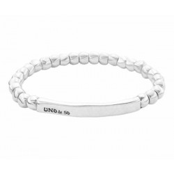 elastic silver pearl bracelet