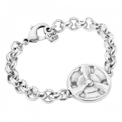Silver Chain Bracelet Round Pendant