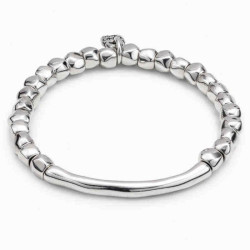 Elastisches Silberperlenarmband