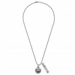 Sautoir perles boule pendentif boussole