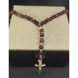 Collar colgante cruz perlas de cerámica