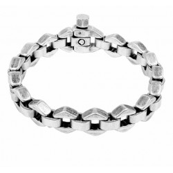 Silver bracelet 6-sided links