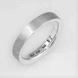 Bague mate argent polie