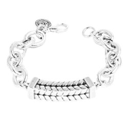 Silver chain bracelet chunky centerpiece