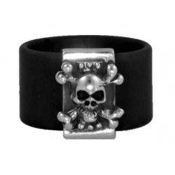Skull ring black rubber band