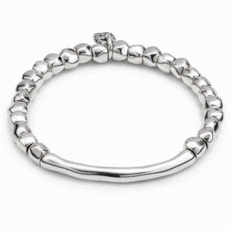 Elastic silver pearl bracelet