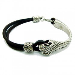 Bracelet cuir serpent