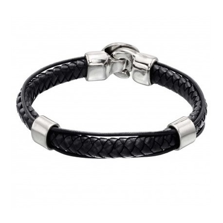 Braided leather snake bracelet