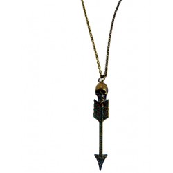Skull and arrow pendant necklace