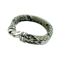 Genuine leather bracelet made of snake skin