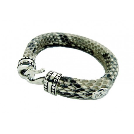 Genuine leather bracelet made of snake skin